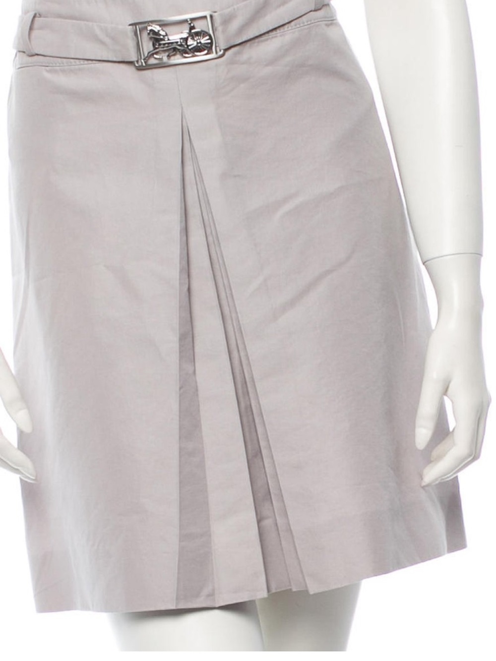 Celine Pale Gray Pleated A-Line Skirt